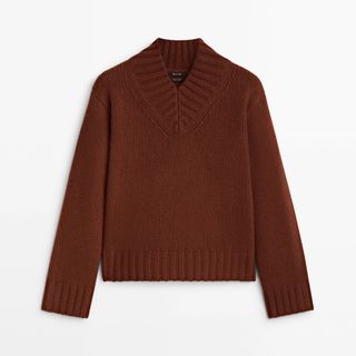 Massimo Dutti + High V-Neck Sweater