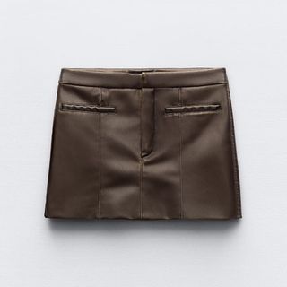 Zara + Faux Leather Pocket Skirt
