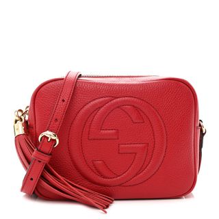 Gucci + Gucci Pebbled Calfskin Small Soho Disco Bag Tabasco Red