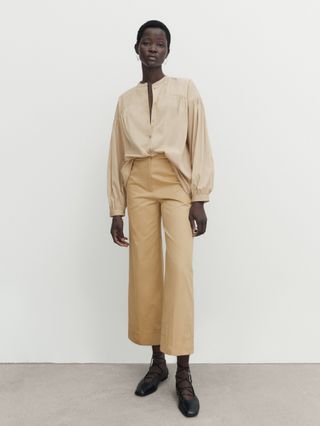 Massimo Dutti + Cotton Culottes with Turn-Up Hems
