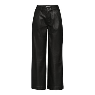Time and Tru + High Rise Faux Leather Wide Leg Trousers