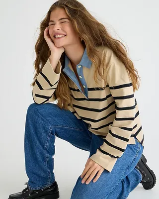 J.Crew + Relaxed Long-Sleeve Rugby T-Shirt