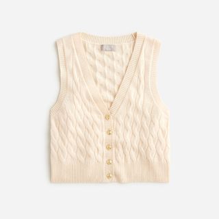 J.Crew + Cashmere Cable Knit Sweater Vest