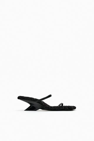 Zara + Faux Fur Strappy Sandals
