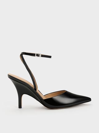 Charles & Keith + Patent Leather Ankle Strap Pumps