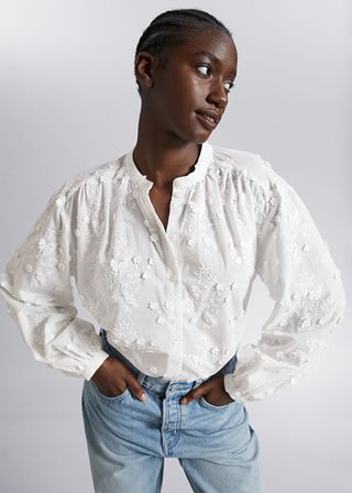 & Other Stories + Voluminous Stand Collar Blouse
