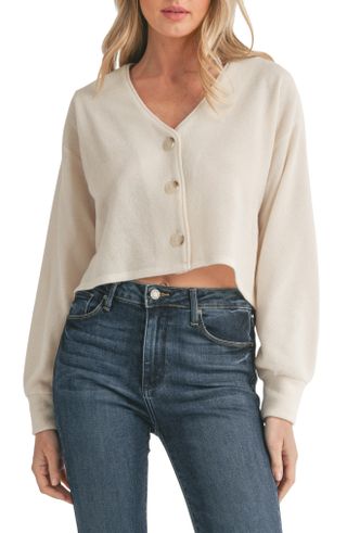 All In Favor + Brushed Crop Cardigan