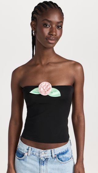 Sandy Liang + Clips Strapless Top