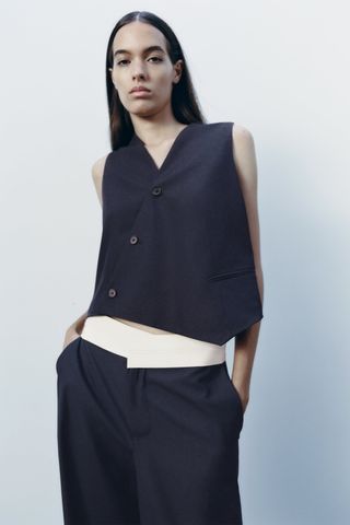 Zara + ZW Collection Asymmetric Vest