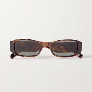 Le Specs + Tres Gauche Small Rectangular-Frame Tortoiseshell Acetate Sunglasses