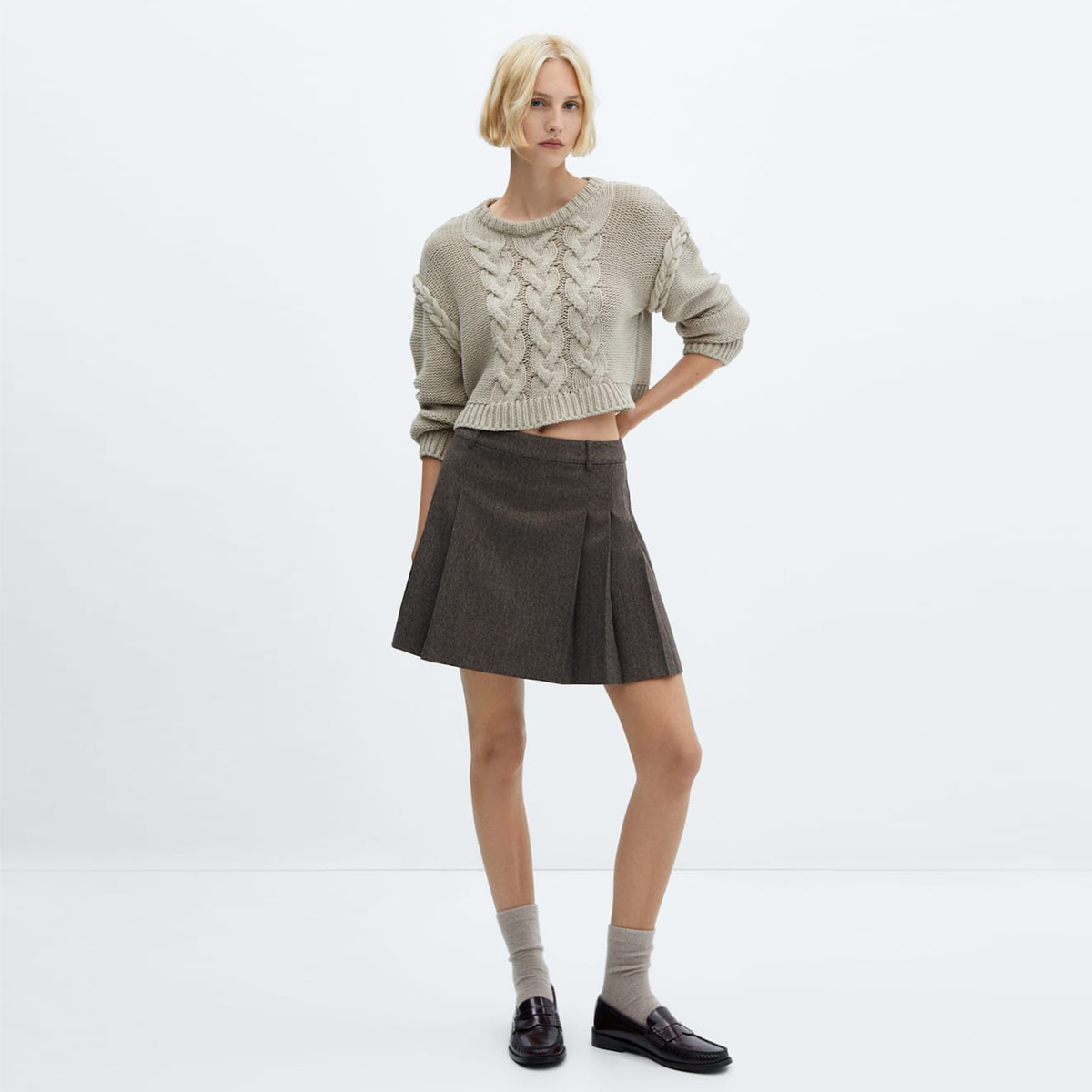 Mango + Pleated Miniskirt