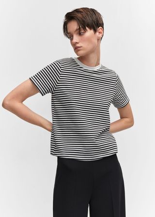 Mango + Striped Cotton T-Shirt