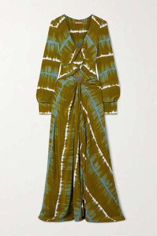 Altuzarra + Helenos Twist-Front Cutout Tie-Dyed Silk Crepe De Chine Maxi Dress