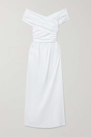Altuzarra + Corfu Off-the-Shoulder Gathered Cotton-Blend Poplin Maxi Dress
