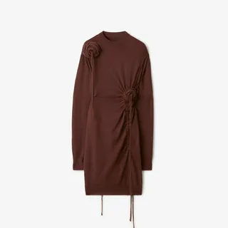 Burberry + Rose Wool Sweater Dress in Treacle