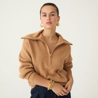 J.Crew + Half-Zip Stretch Sweater