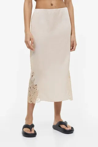 H&M + Lace-Detail Skirt