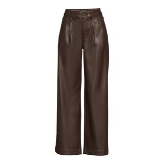 Time and Tru + High Rise Faux Leather Wide Leg Trousers