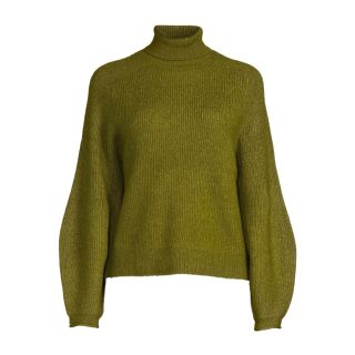 Scoop + Ribbed Oversized Turtleneck Sweater With Long Sleeves