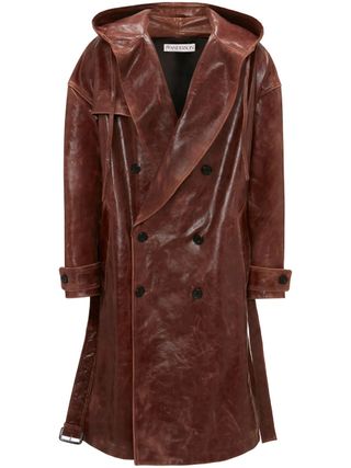 JW Anderson + Hooded Leather Trench Coat