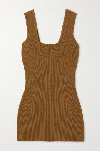 Wardrobe.NYC + Ribbed Brushed Cotton-Blend Mini Dress