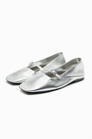 Zara + Silver Mary Jane Shoes