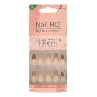 Nail Hq + Long Coffin Nude Tip Nails