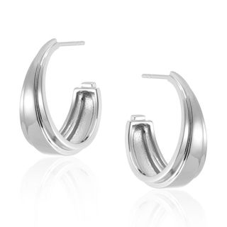 V By Laura Vann + Angelina Chunky Hoop Earrings in Silver