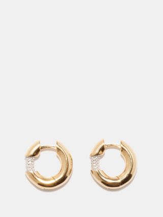Otiumberg + Mini Crystal & 14kt Gold-Vermeil Hoop Earrings