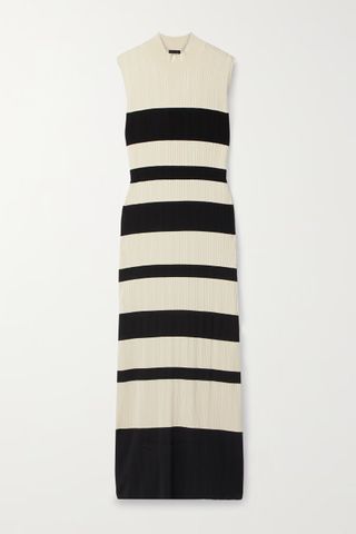 ATM Anthony Thomas Melillo + Striped Ribbed-Knit Maxi Dress