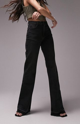 Topshop + '90s Release Hem Flare Jeans