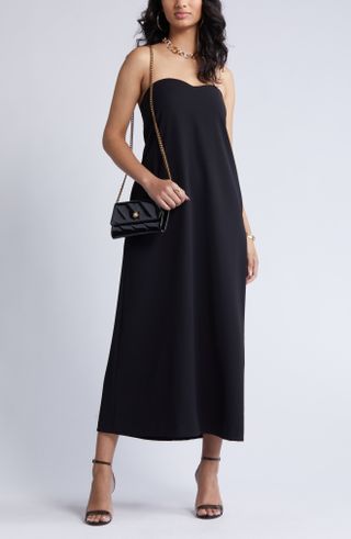 Open Edit + Strapless Sweetheart Neck Dress