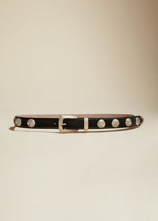 Khaite + The Benny Belt in Black Leather With Silver Studs