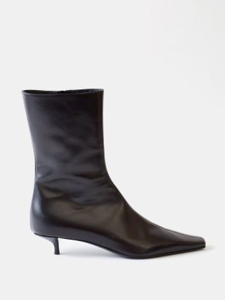 The Row + Shrimpton 35 Leather Ankle Boots