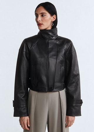 & Other Stories + Savoir Collection Cropped Leather Jacket