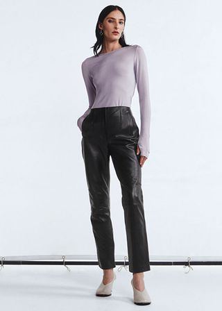 & Other Stories + Savoir Collection Cropped Leather Trousers