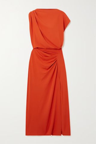 Marant Étoile + Naerys Asymmetric Draped Jersey Midi Dress
