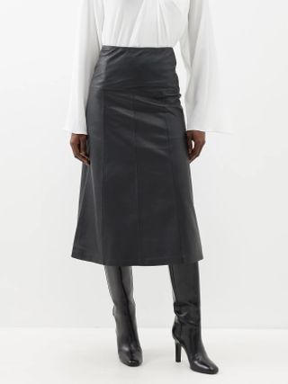 Cefinn + Tianna Leather Midi Skirt