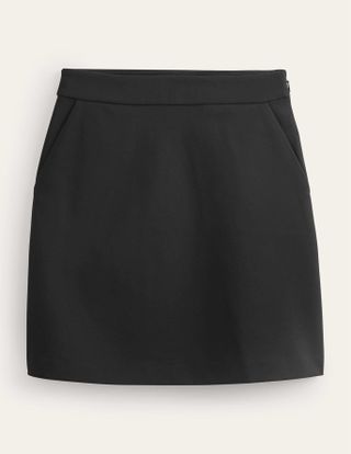 Boden + Ponte A-line Mini Skirt in Black