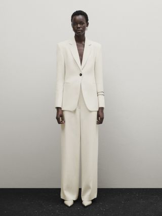 Massimo Dutti + Limited Edition Wide-Leg Suit Trousers