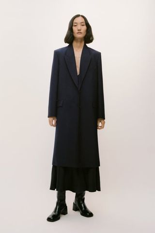Zara + Minimalist Wool Blend Coat