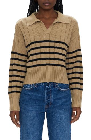 Pistola + Arlo Stripe Cotton Polo Sweater