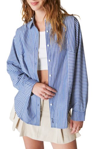 Lucky Brand + Stripe Oversize Cotton Shirt