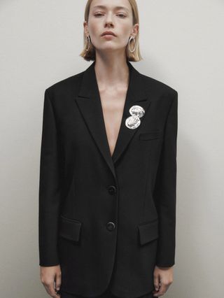 Massimo Dutti + Black Suit Blazer