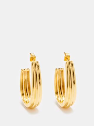 Daphine + Flora 18kt Gold-Plated Hoop Earrings