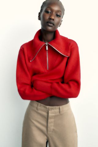 Zara + Zip Knit Sweater