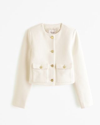 Abercrombie & Fitch + Cropped Wool-Blend Jacket