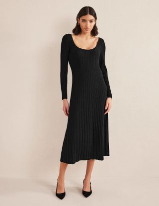 Boden + Scoop Neck Knitted Midi Dress