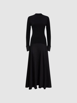 Reiss + Florere Knitted Satin Midi Dress
