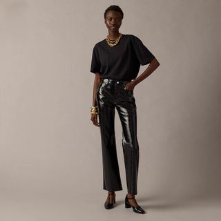 J.Crew Collection + Demi-Boot Pants in Faux Patent Leather